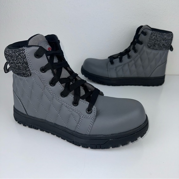 NWB Avenger Women’s Metro Tall 8” CN Toe Grey Quilted Work Boots - Size: 8.5 - Picture 6 of 15